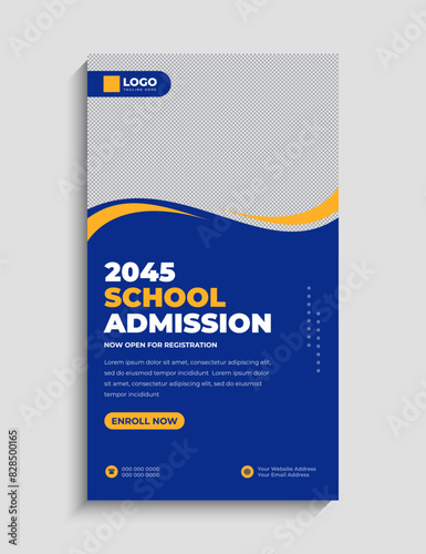 School Admission Facebook and Instagram Story Template
