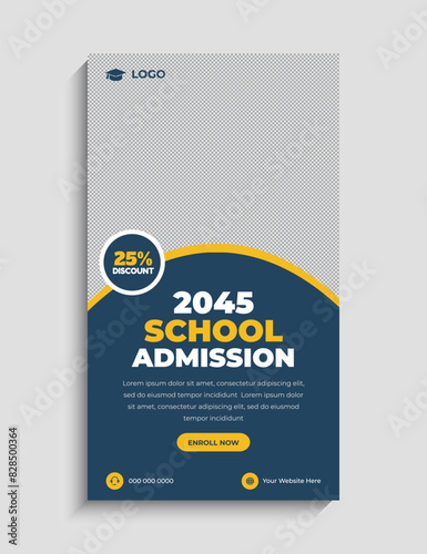 School Admission Facebook and Instagram Story Template