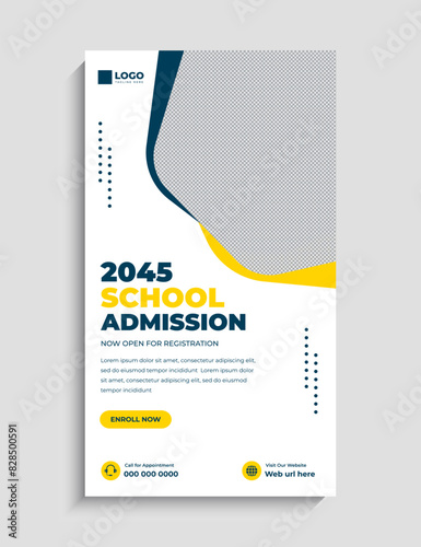 School Admission Facebook and Instagram Story Template