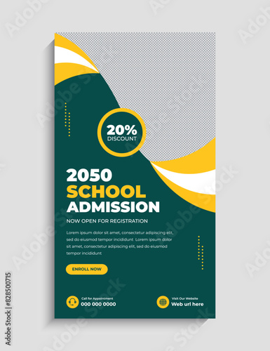 School Admission Facebook and Instagram Story Template