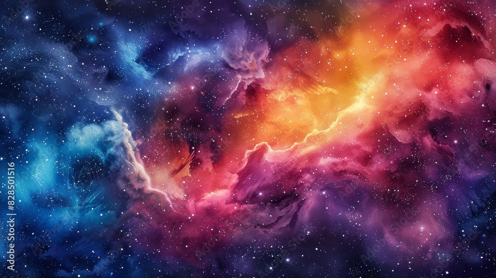 Colorful cosmic nebula with vibrant hues of blue, purple, and orange. Stunning outer space scene with stars and interstellar clouds. Colorful cosmic nebula with vibrant hues of blue, purple, and orange. Stunning outer space scene with stars and interstellar clouds.