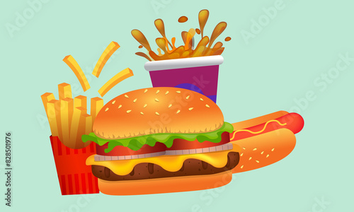 burger and vector-illustration-burger and fries