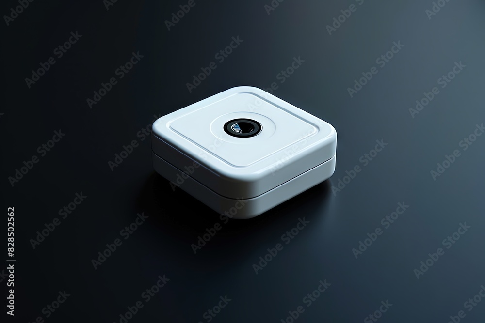 A detailed 3D icon of a square white camera, placed on a dark background to accentuate the contrast and highlight the camera's distinct shape and features A detailed 3D icon of a square white camera, placed on a dark background to accentuate the contrast and highlight the camera's distinct shape and features
