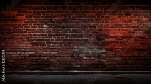 Textured Red Brick Wall With Soft Shadowing For Background Use. Generative AI