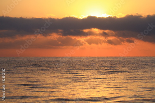 Sunset over the serene ocean