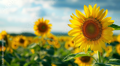 Mesmerizing field of sunflowers in summer