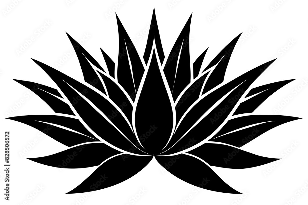 agave wild flower vector silhouette illustration