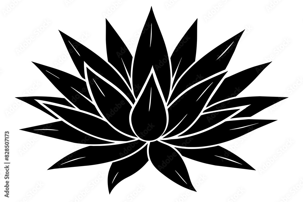 agave wild flower vector silhouette illustration agave wild flower vector silhouette illustration