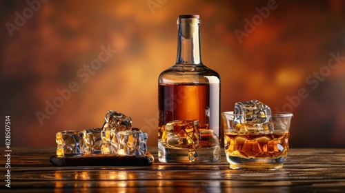 Liquor bottle and glass products