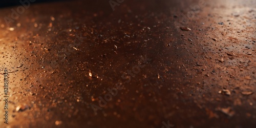 Gleaming copper surface, offering a lustrous and inviting backdrop. photo