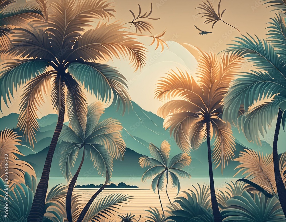 palm trees on sunset palm trees on sunset