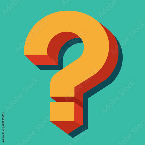 A vibrant question mark on a background of blue color
