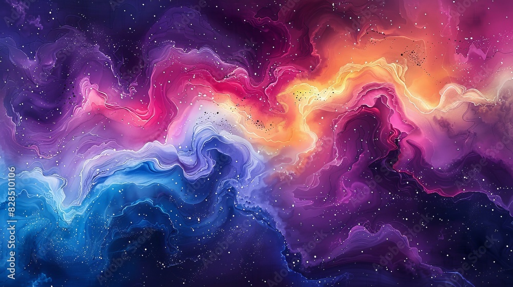 Vibrant cosmic background with swirling colors, depicting a colorful nebula with deep blues, purples, and radiant oranges blending harmoniously. Vibrant cosmic background with swirling colors, depicting a colorful nebula with deep blues, purples, and radiant oranges blending harmoniously.