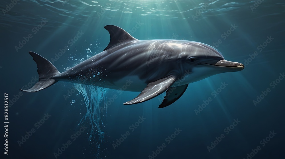 Fototapeta premium bottlenose dolphin is jumping out of the water