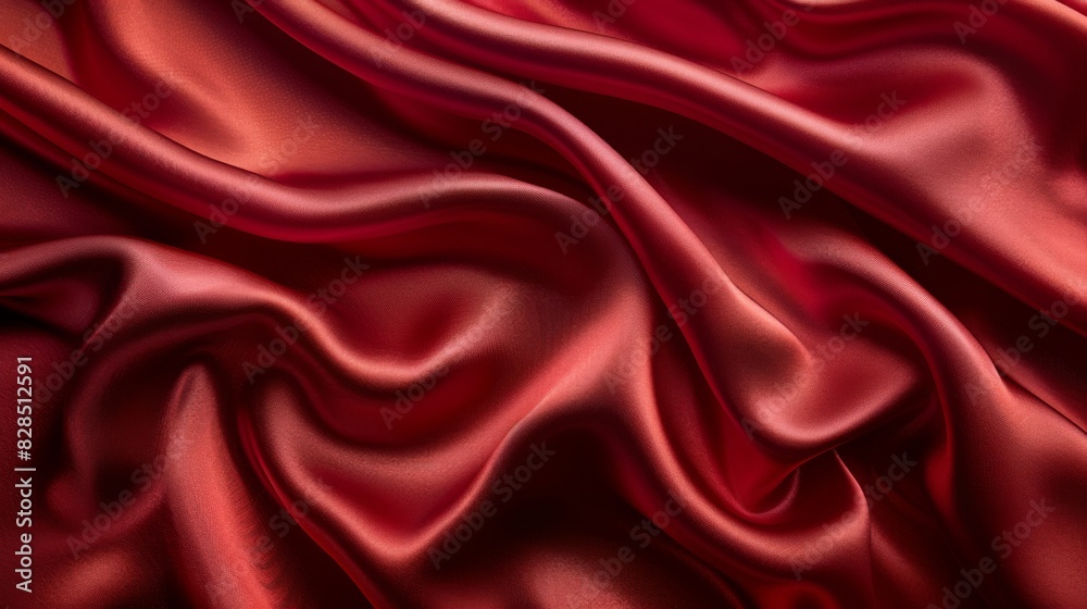Luxurious Deep Red Satin Fabric with Rich Folds Luxurious Deep Red Satin Fabric with Rich Folds