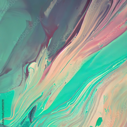 creative abstract background in pink and green colors, Ai generated