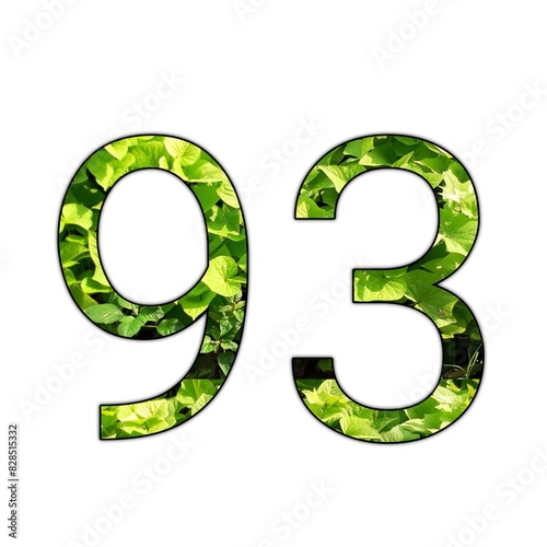 Design number 93 with leaf texture on isolated white background