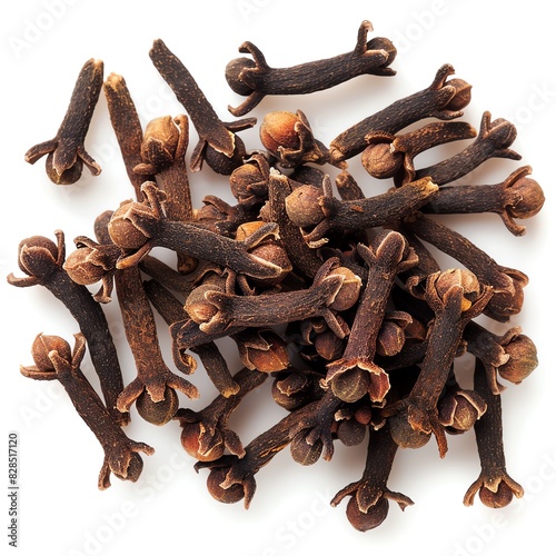 Dried cloves spice isolated on white background.