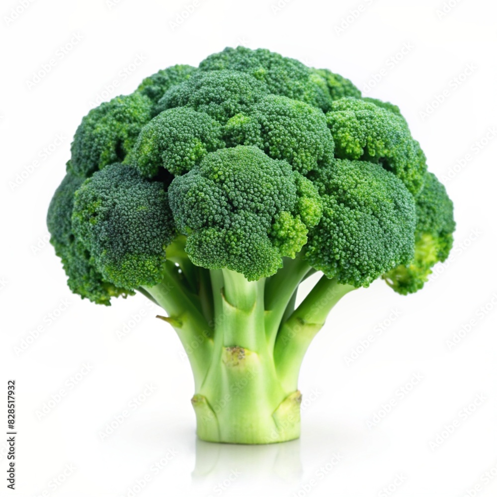 Delicious fresh broccoli, isolated on white background,generative ai Delicious fresh broccoli, isolated on white background,generative ai