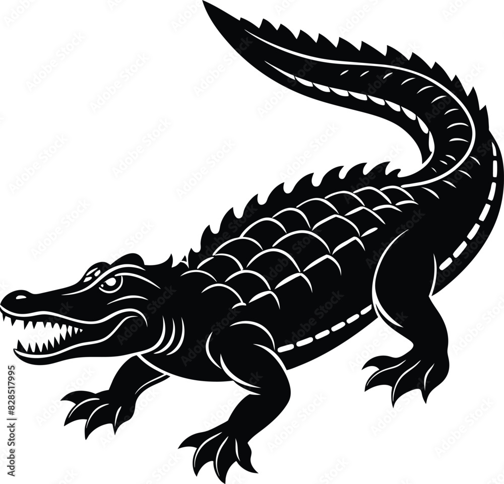 Naklejka premium Crocodile Silhouette Vector illustration