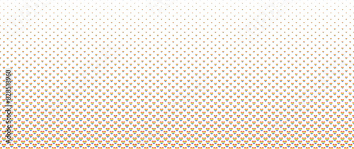Blended doodle pride heart on white for pattern and background, halftone effect, PRIDE month background