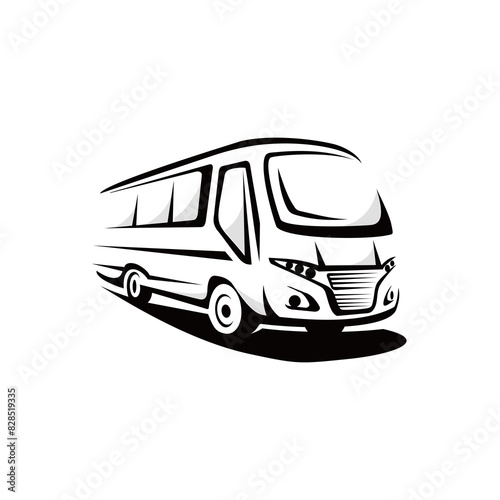minibus vector logo with modern design and abstract graphics
