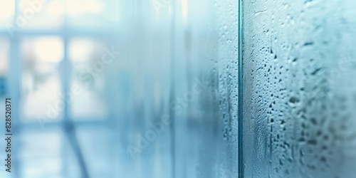 a building wall made out of glass, bokeh, white, light grey, powdery feel, faint blue shades, barely visible