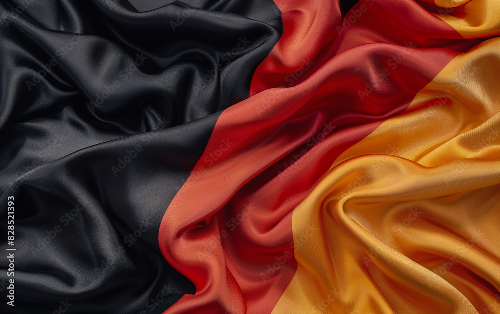 Silk fabric background, German flag, symbolizes national pride, German culture Silk fabric background, German flag, symbolizes national pride, German culture