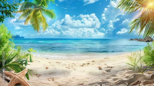 tropical holiday s wallpaper with nice beach and sunshine 