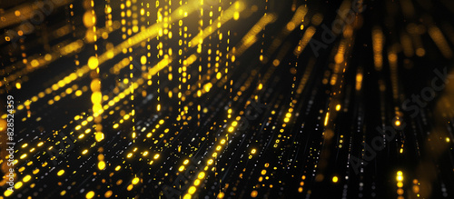 Yellow digital data transmission and encryption background