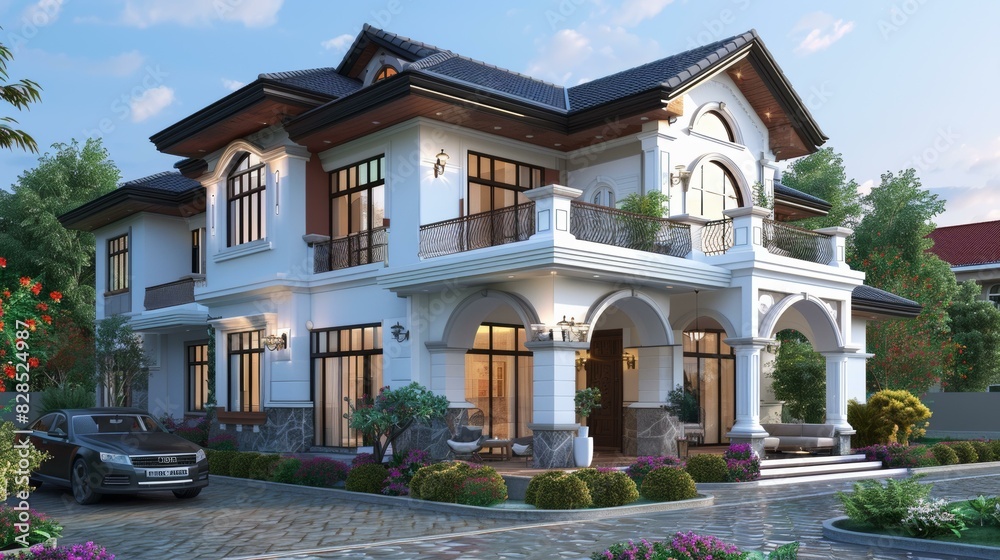 Luxurious Three-Story White Modern Villa Luxurious Three-Story White Modern Villa