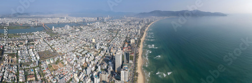 Panoramic aerial view of Da Nang on sunny day. Vietnam.