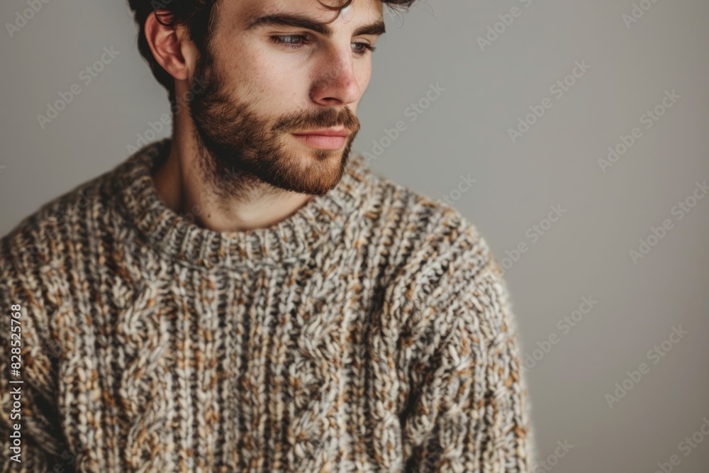 Fototapeta premium Young man in a knitted sweater