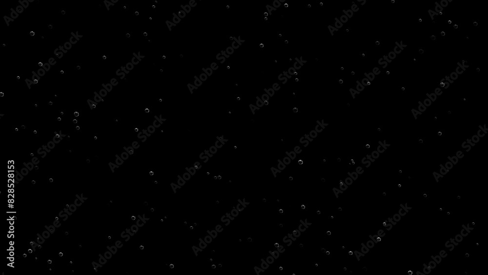 Floating of air bubbles on black background Floating of air bubbles on black background