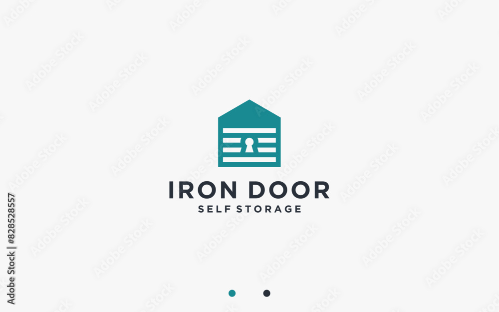 Fototapeta premium iron door logo design vector silhouette illustration