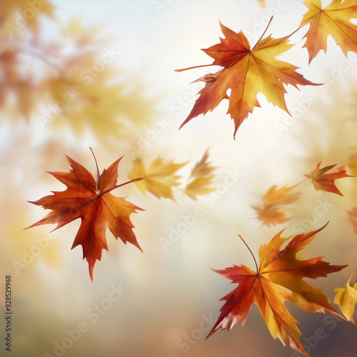 autumn leaves square background illustration