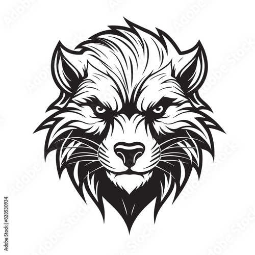 Vector of wolverine head design on white background. Wildlife Animals. Easy editable layered vector illustration.