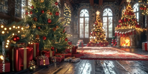 Christmas tree by the fireplace © Adobe Contributor