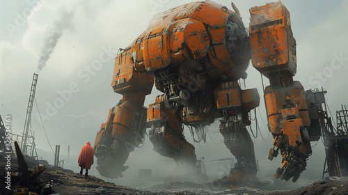 Forged in Chaos: The Mighty Mechanical Titan in a World of Technological Turmoil © M.Adnan