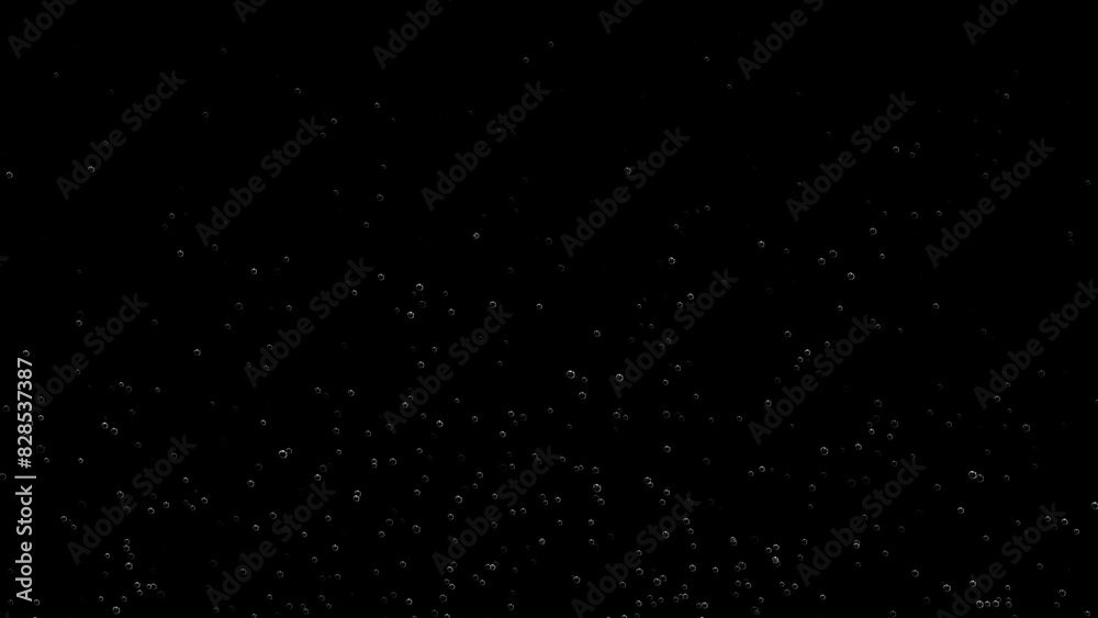 Floating of air bubbles on black background Floating of air bubbles on black background