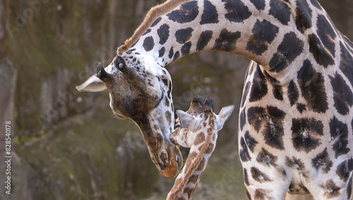 Photography Mother and newborn Rothschild's giraffe Gaiazoo in Netherlands