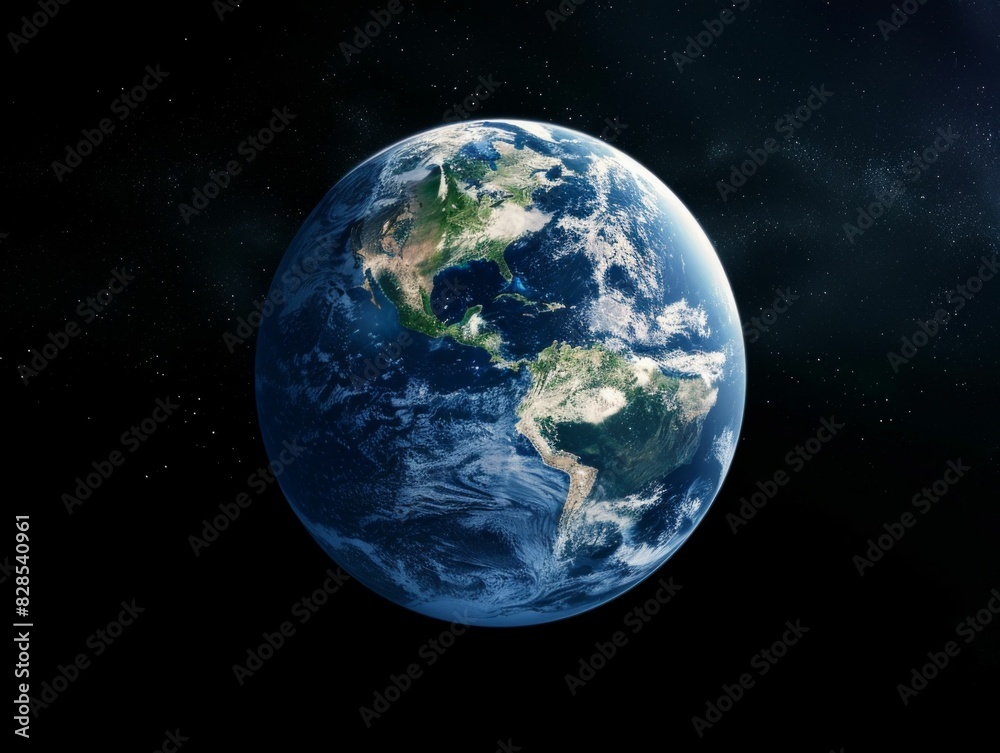 Earth in Space with Starry Background. Generative ai Earth in Space with Starry Background. Generative ai
