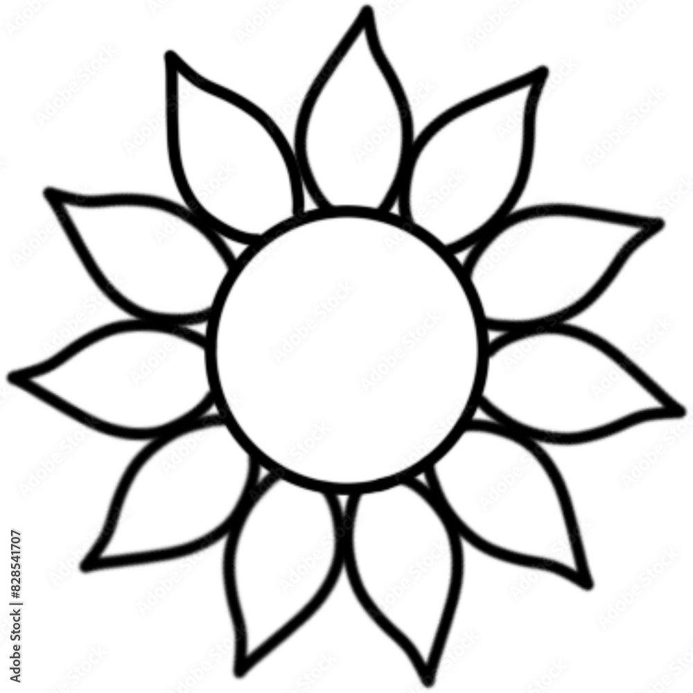 black flower line ,illustration