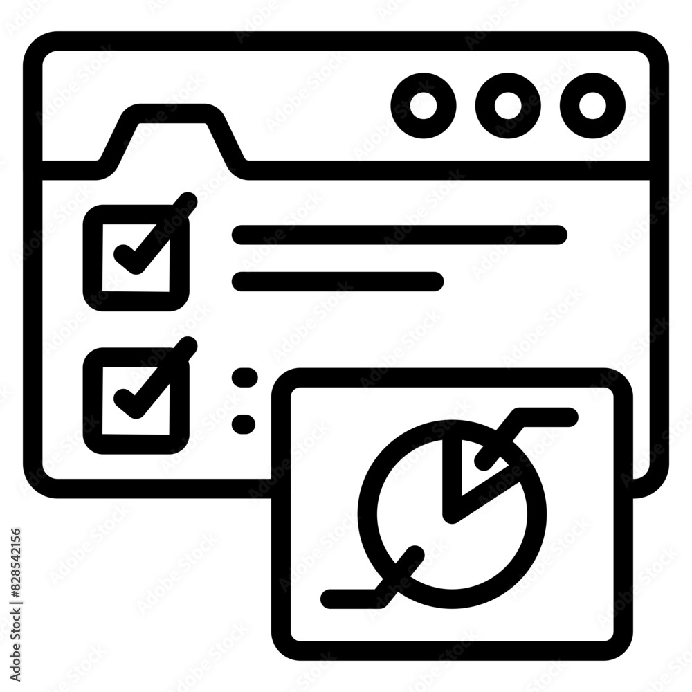 A line design icon of web analytics
A line design icon of web analytics