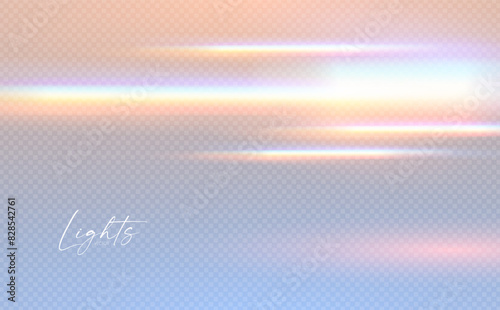 Rainbow light effect. Dispersion of beam. Sun light effect for immersion in atmosphere.