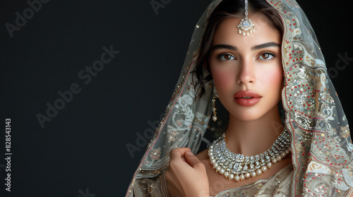 Glamorous Ethnic Woman with Luxurious Attire, AI generative