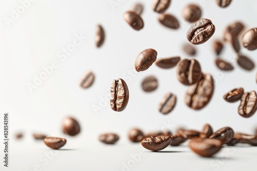 falling coffee beans isolated on white background food and drink illustration