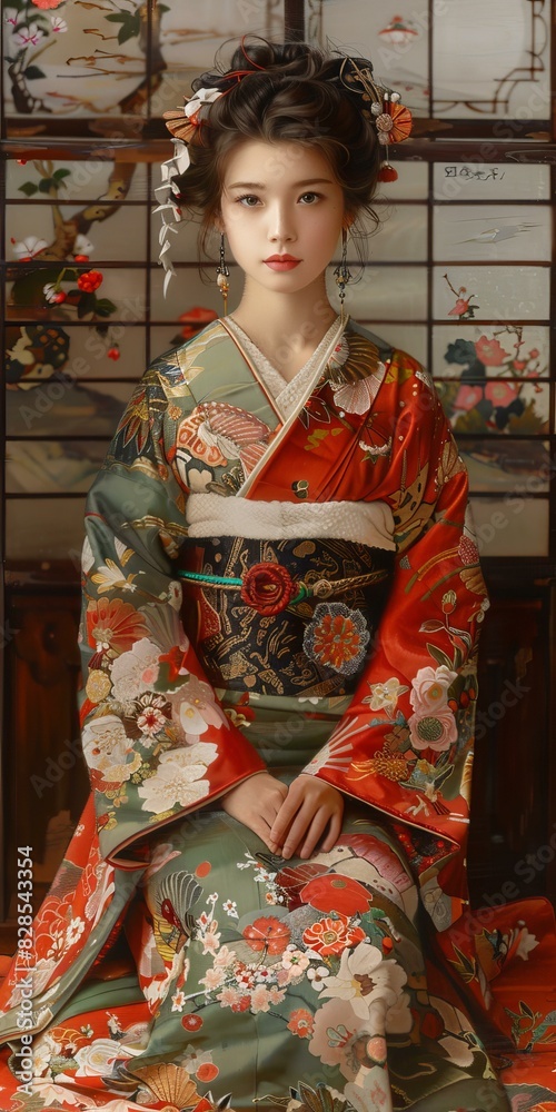 Portrait of a young woman in a kimono Portrait of a young woman in a kimono