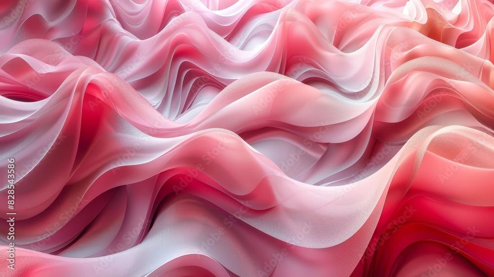 Obraz premium Close Up of Pink and White Wave Pattern
