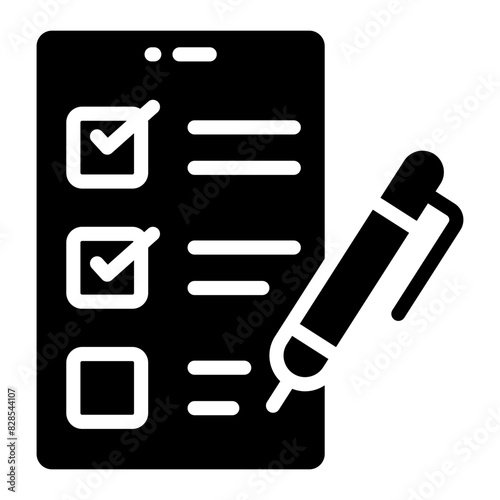 A glyph design icon of checklist

